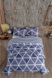 Покривало стьобане Cotton Touch Striped Lacivert 200х220 см