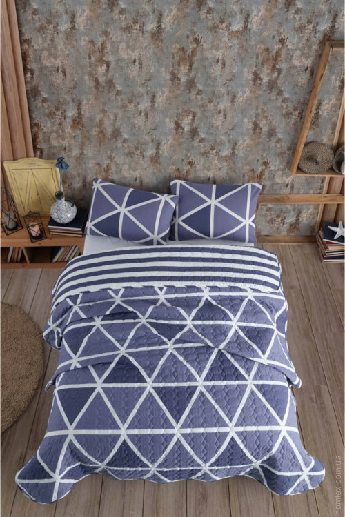 Покрывало стеганное Cotton Touch Striped Lacivert 200х220 см