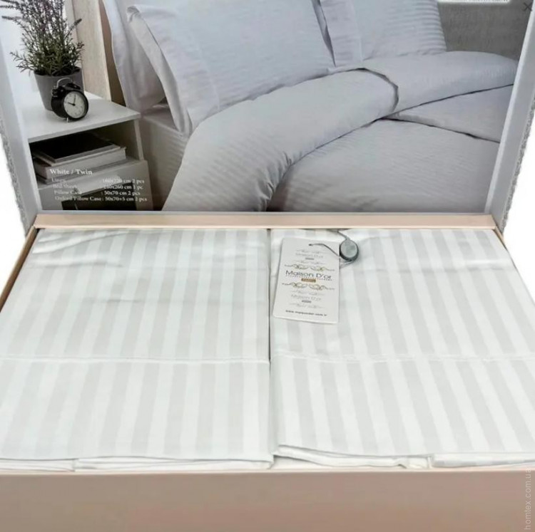 Постільна білизна Maison Dor New Rails white (біла) сімейна