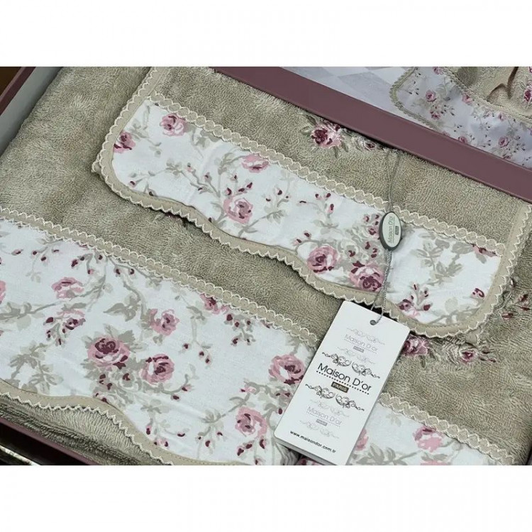 Набор полотенец Maison D'or LADY ROSES BEJ из 3-х шт (30x50 см, 50x100 см, 85x150 см)
