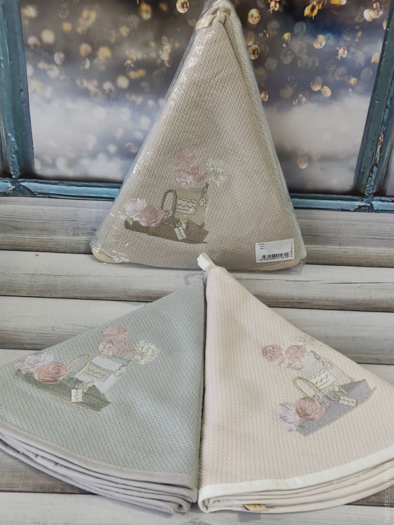 Набор круглых махровых полотенец для кухни Pupilla Bernini 70х70 см, модель 11