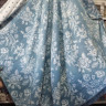 Плед хлопковый Sarar 200х240 см, Точки - Цветы кремово-голубой