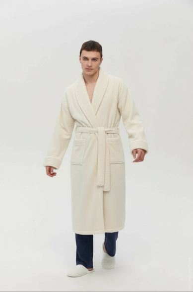 Халат unisex Lotus Home Bold New Microcotton off white махровый XL