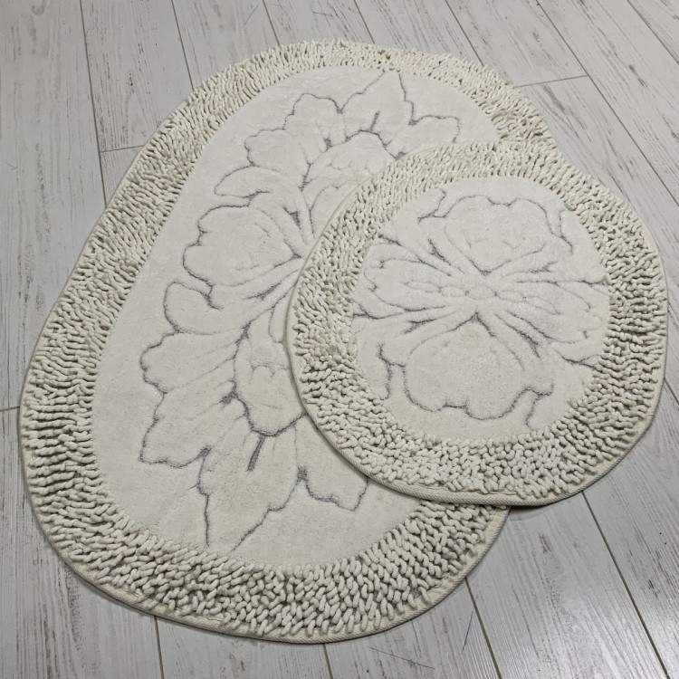 Набор овальных ковриков для ванной Zerya, модель 6629 (50х60 см + 60х100 см)