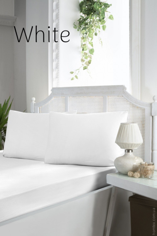 Простынь сатиновая First choice 240x260 см  white с наволочками 50х70 см