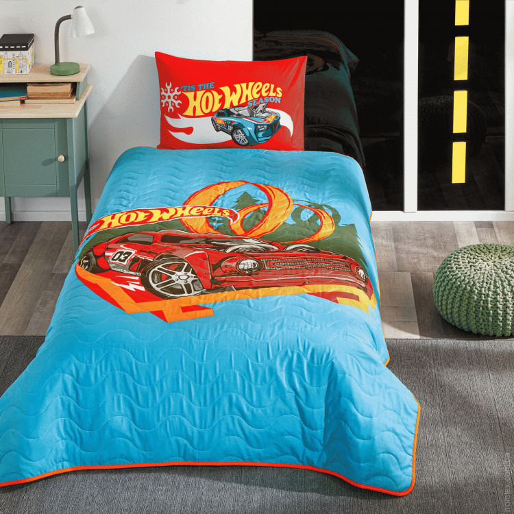 Покривало TAC Disney Hot Wheels Race 160x220 см з наволочкою