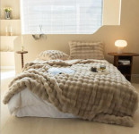 Плед - Покрывало Home Textile Sable 200x230 см с искусственного меха бежевый