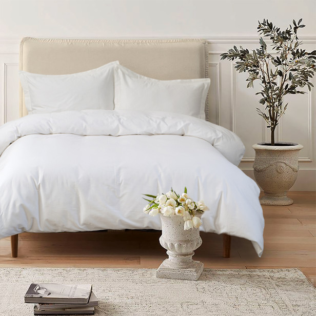 Постельное белье сатин Lotus Home White Collection Classic белый евро