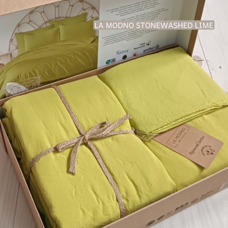 Постільна білизна La Modno Lime Stonewashed євро