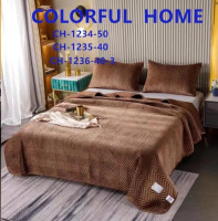 Покрывало велюровое Colorful Home 210x230 см с наволочками Зигзаг, модель 6