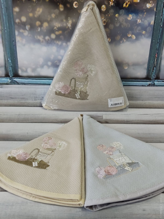 Набор круглых махровых полотенец для кухни Pupilla Bernini 70х70 см, модель 12