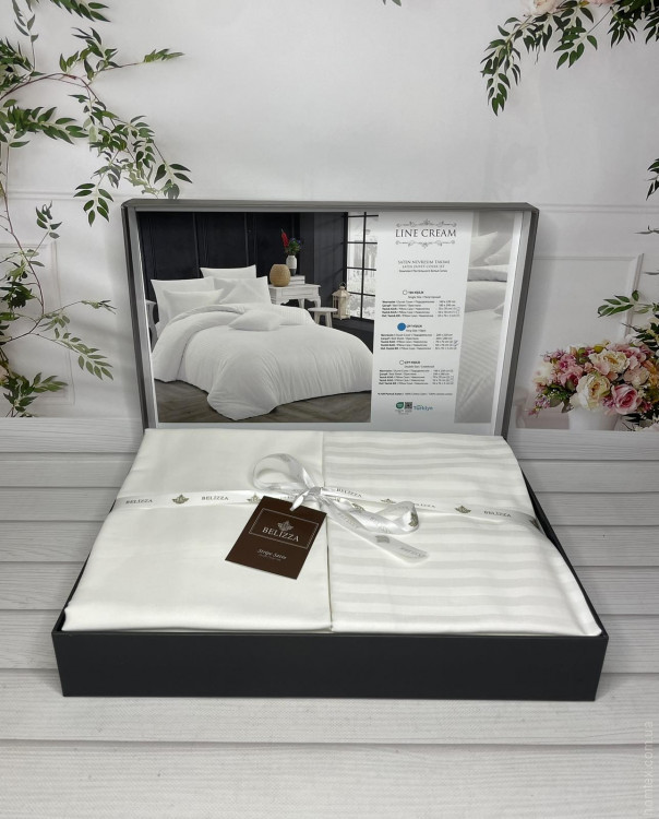 Постельное белье Belizza Line Cream сатин евро