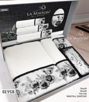 Набор полотенец La Maison Geysa из 3 шт. 30х50 см+ 50х90 см +70x140 см с парфюмом