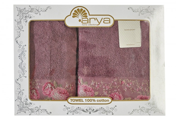 Набор полотенец Arya Desima пурпурный 50x90 см +70х140 см