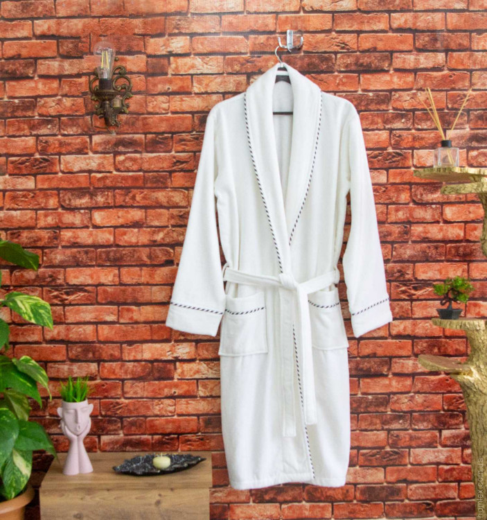 Женский халат велюр - махра Zeron белый