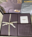 Постельное белье Altinbasak Infinity Berry поплин в полоску евро