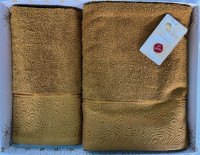 Набор полотенец Arya Fold горчичный 50х90 см + 70x140 см 