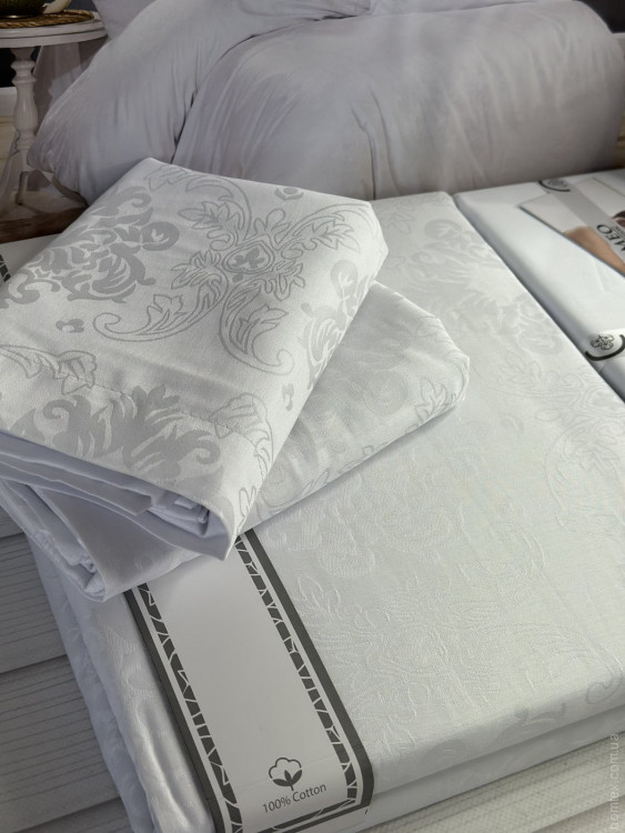 Постельное белье сатин - жаккард Romeo Home Ramses white евро