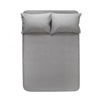 Простынь с наволочками Lotus Home Washed Cotton Antracite 260x280 см
