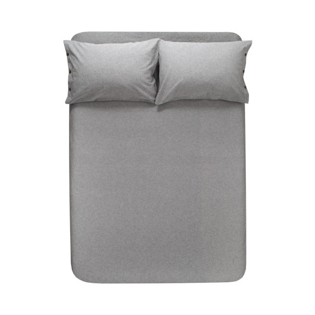 Простынь с наволочками Lotus Home Washed Cotton Antracite 260x280 см