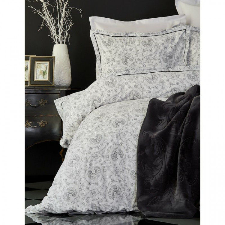 Набор постельного белья с пледом Karaca Home Tierra 2018-2 siyah черный евро