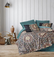Постельное белье Cotton Box Ornate Petrol евро