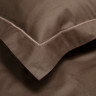 Простынь на резинке с наволочками Lotus Home сатин premium Dakota Modern шоколадная 160х200 см + 50х70 см из 2 шт.