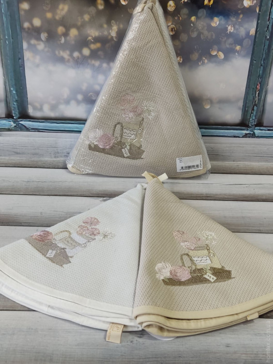 Набор круглых махровых полотенец для кухни Pupilla Bernini 70х70 см, модель 13