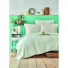 Набор постельного белья с покрывалом пике Karaca Home Fois su yesil 2020-2 зеленый pike jacquard евро 