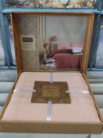 Вафельное пике - покрывало Irina Home 210х230 см, персиковое