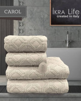 Набор махровых полотенец Ikra Life Carol bej 50x90 см + 70х140 см 