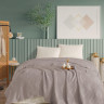 Вафельное пике - покрывало Nil Home Perla Diamond stone 220x240 см серо - бежевое