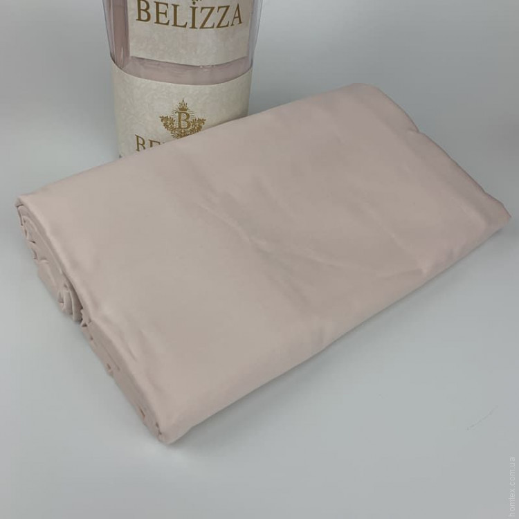 Простынь сатиновая 240х260 см. Belizza бледно-розовая