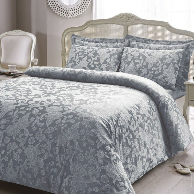 Постельное белье Tivolyo Home Jacquard Amelfi синий евро