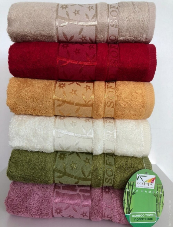Набор махровых полотенец Cestepe Bamboo Soft Bright из 6 штук 70х140 см