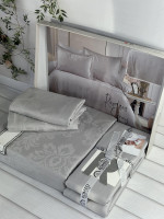 Постельное белье сатин - жаккард Romeo Home Ramses gray евро