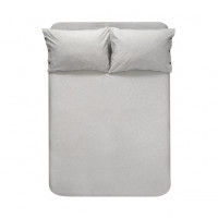 Простынь с наволочками Lotus Home Washed Cotton Light antracite 270x270 см 