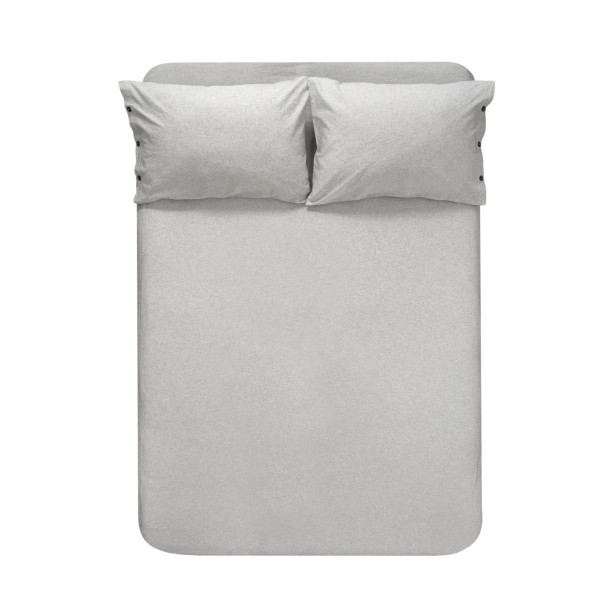 Простынь с наволочками Lotus Home Washed Cotton Light antracite 270x270 см 