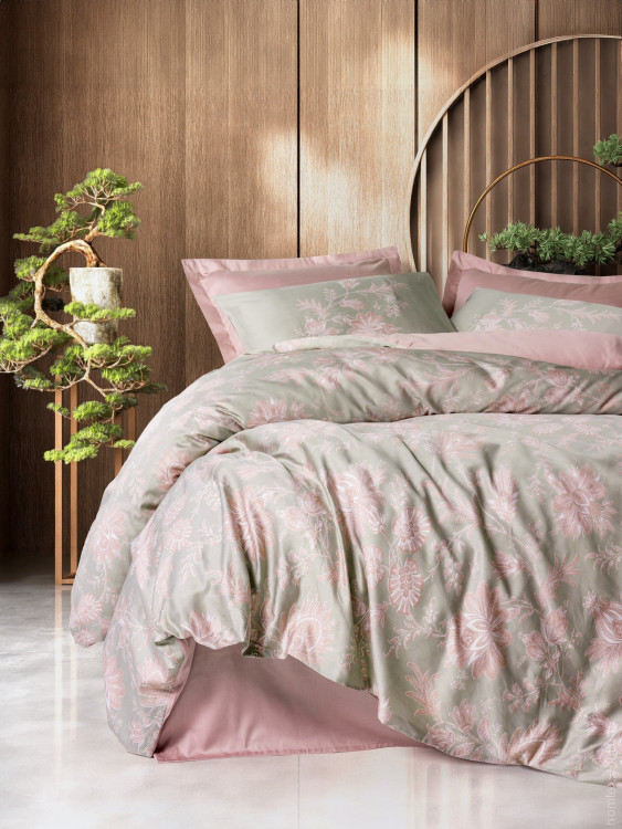 Постельное белье Cotton Box Betula Pudra евро 