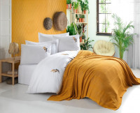 Набор постельного белья Limasso Hand Made Yellow с пике - покрывалом евро