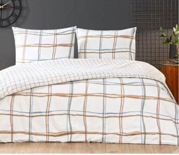 Постельное белье TAC Ranforce Rokkie beyaz полуторный с простыней на резинке