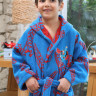 Набор халат с полотенцем Ozdilek SuperMan синий