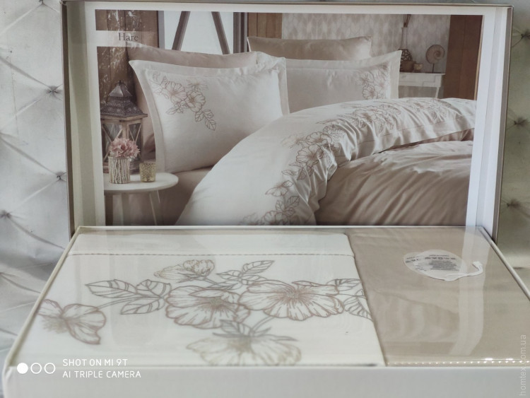 Постільна білизна Dantela Vita Embroidered Hare Bej євро