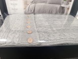 Вязанный плед - покрывало Capital Home 240x260 см с наволочками серо-бежевый
