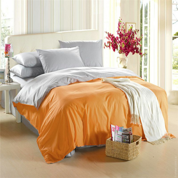 Постельное белье Almira Mix Оранжевый - белый Полуторный Постельное белье Almira Mix Оранжевый - белый Полуторный