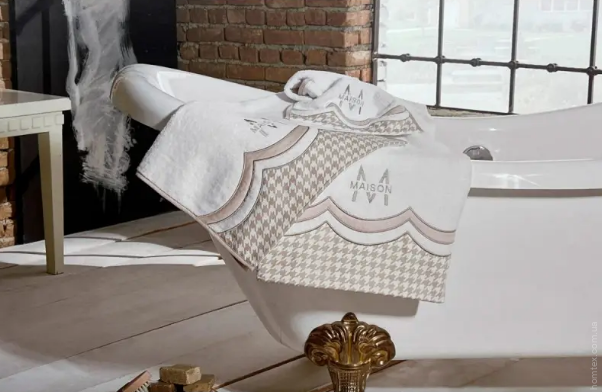 Набір рушників Maison D'or LOWES WHITE BEIGE з 3-х шт (30x50 см, 50x100 см, 85x150 см)