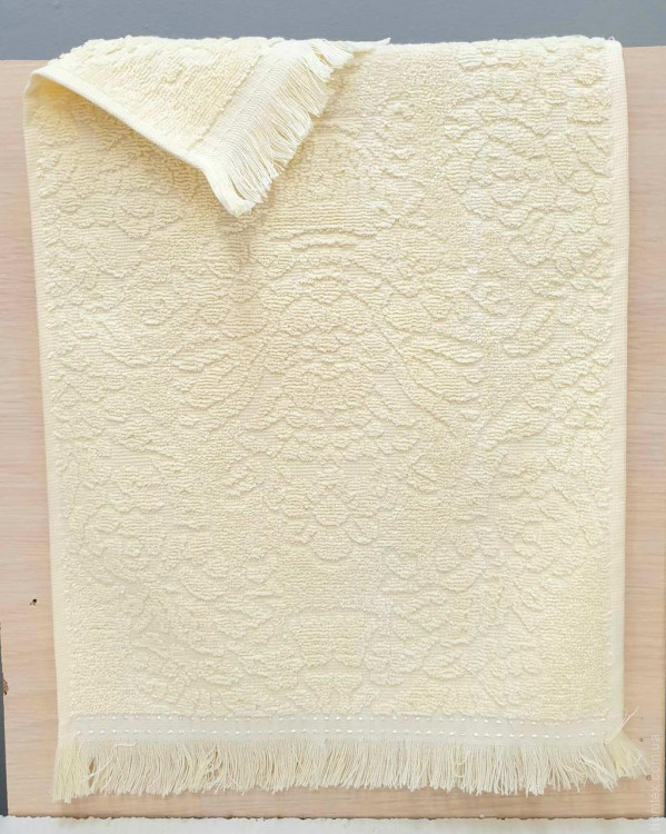 Махровое полотенце Zeron 30х50 см жаккардовое лимонное, 400 г/м2