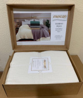 Вафельное покрывало - пике бамбуковое Mercan 220x240 см кремовое