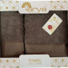 Набор полотенец Arya Fold коричневый 50х90 см + 70x140 см 