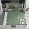 Постельное белье сатин - жаккард Romeo Home Leaf green евро